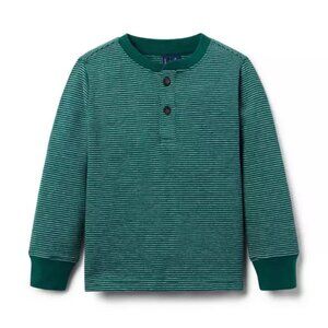 Janie and Jack Striped Boys' Henley Long Sleeve Tee Size 12 New